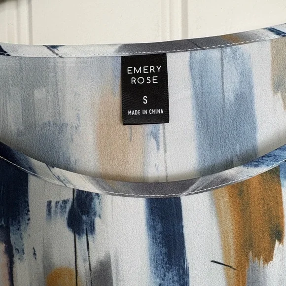 Emery Rose Painterly Abstract Midi Dress | Long Sleeve | Size Small - Picture 4 of 4